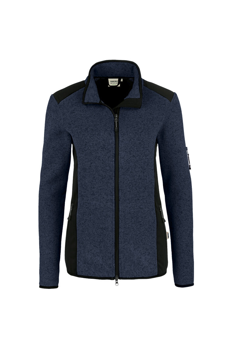 HAKRO Damen Strickfleecejacke Churchill marine meliert