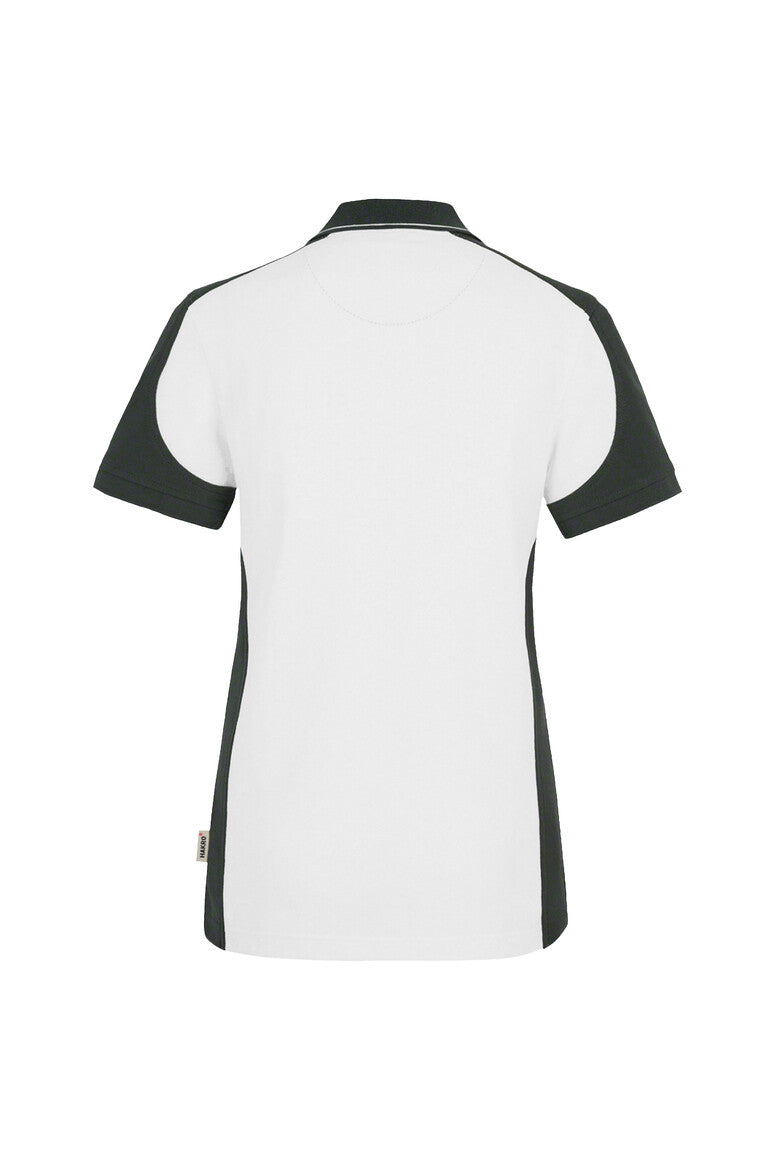 HAKRO Damen Poloshirt Contrast Mikralinar® weiß/anthrazit