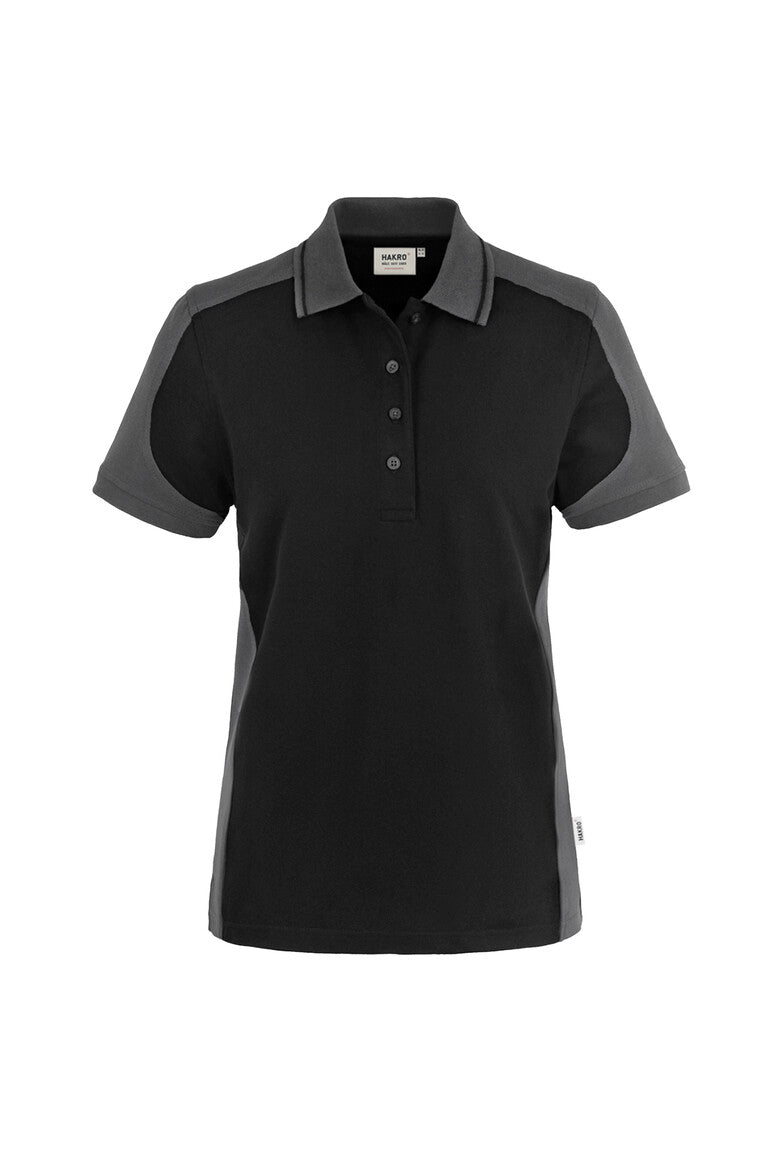 HAKRO Damen Poloshirt Contrast Mikralinar® schwarz/anthrazit