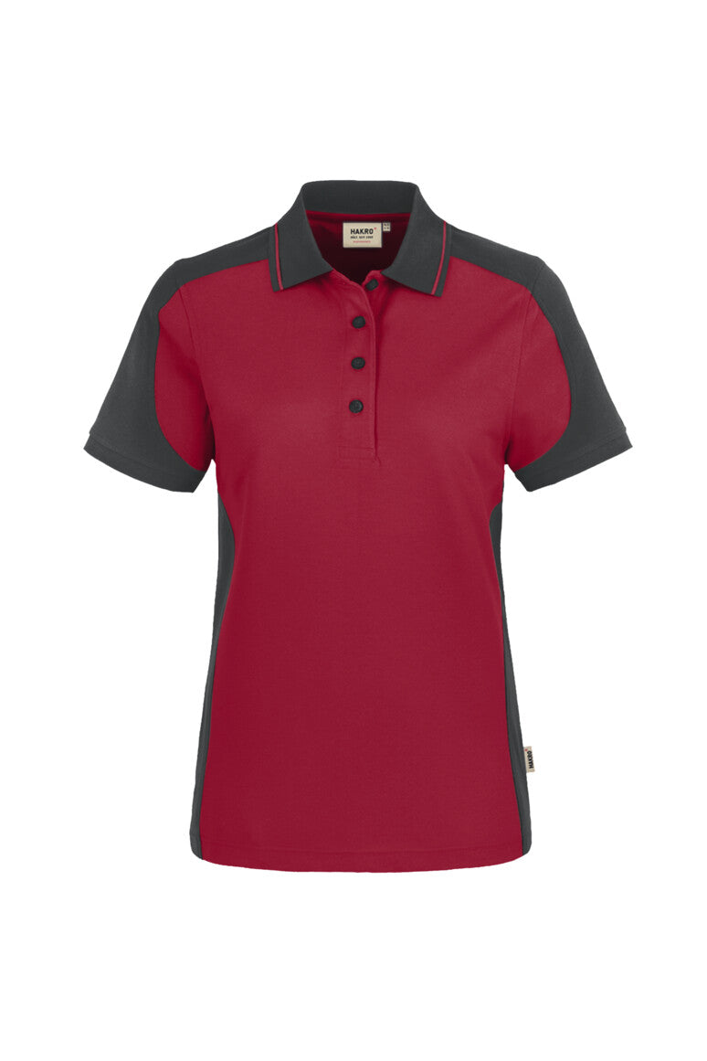 HAKRO Damen Poloshirt Contrast Mikralinar® weinrot/anthrazit