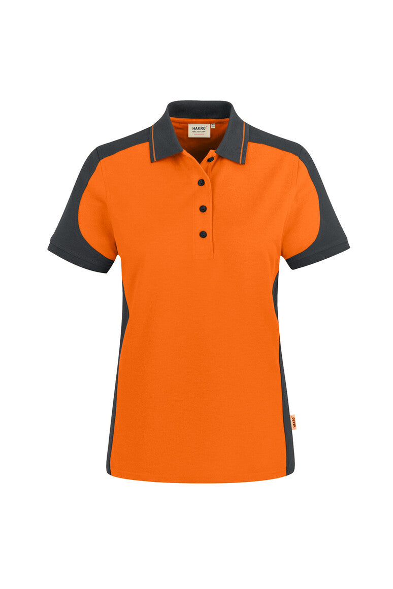 HAKRO Damen Poloshirt Contrast Mikralinar® orange/anthrazit