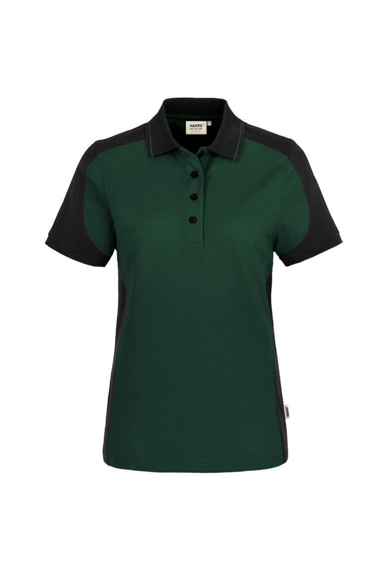HAKRO Damen Poloshirt Contrast Mikralinar® tanne/anthrazit