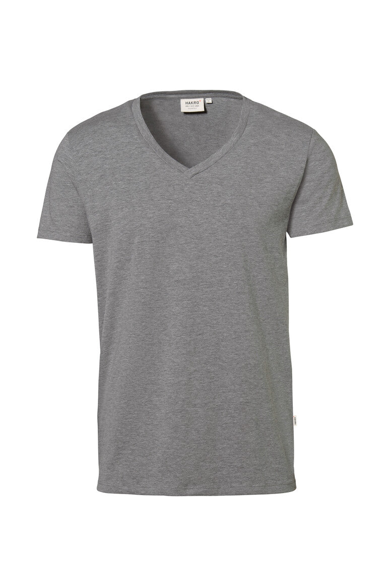 HAKRO V-Shirt Stretch grau meliert