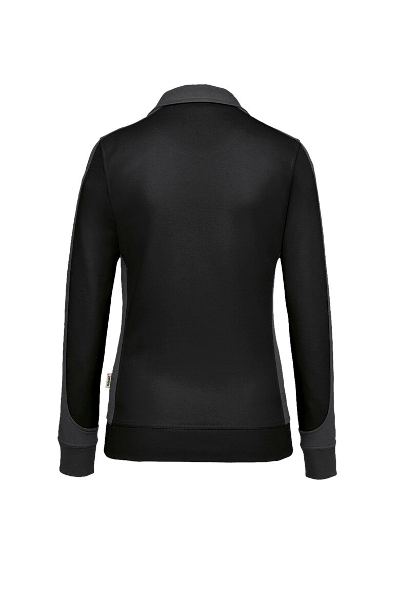 HAKRO Damen Sweatjacke Contrast Mikralinar® schwarz/anthrazit