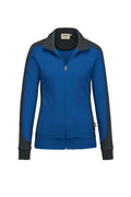 HAKRO Damen Sweatjacke Contrast Mikralinar® royalblau/anthrazit