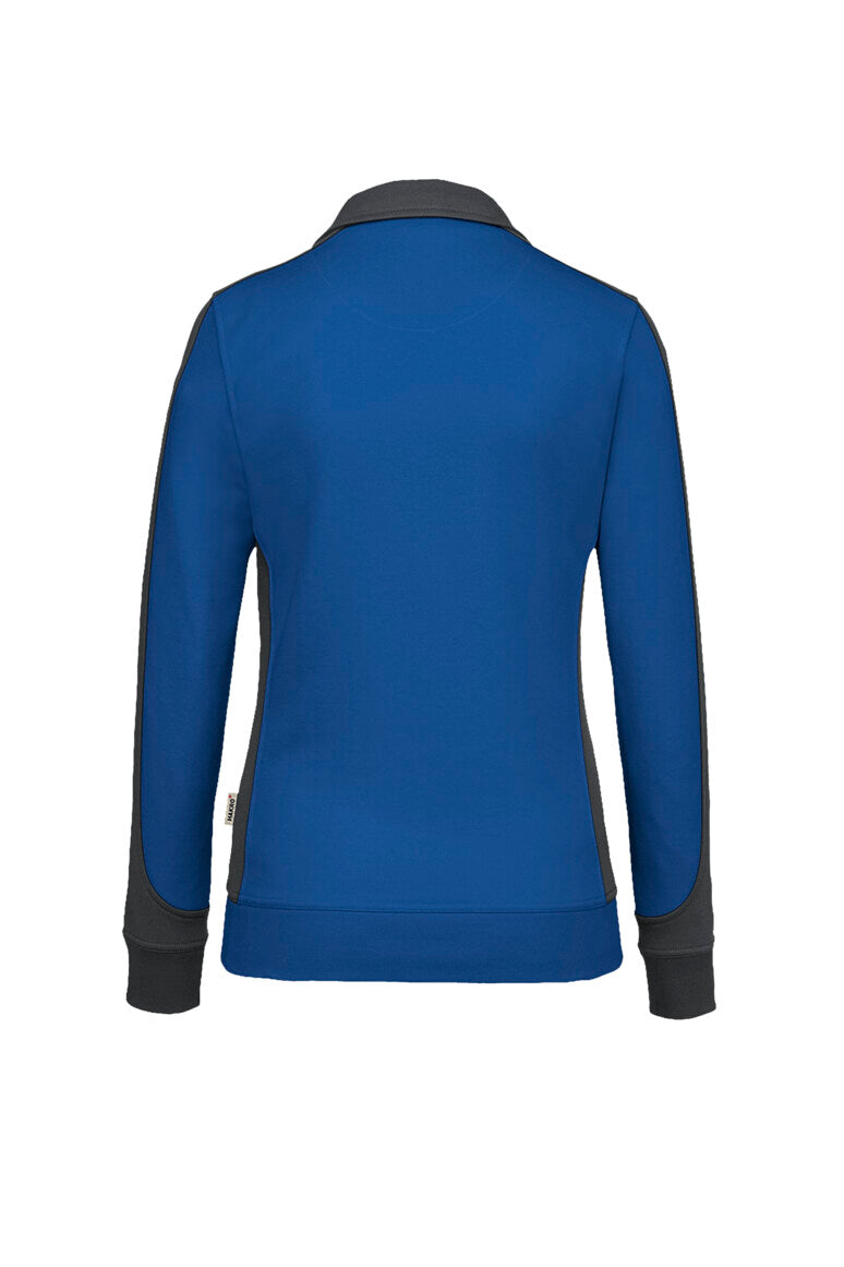 HAKRO Damen Sweatjacke Contrast Mikralinar® royalblau/anthrazit