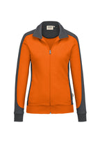 HAKRO Damen Sweatjacke Contrast Mikralinar® orange/anthrazit