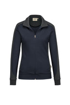 HAKRO Damen Sweatjacke Contrast Mikralinar® tinte/anthrazit