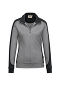 HAKRO Damen Sweatjacke Contrast Mikralinar® titan/anthrazit
