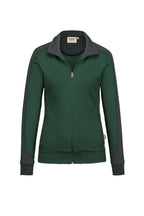 HAKRO Damen Sweatjacke Contrast Mikralinar® tanne/anthrazit
