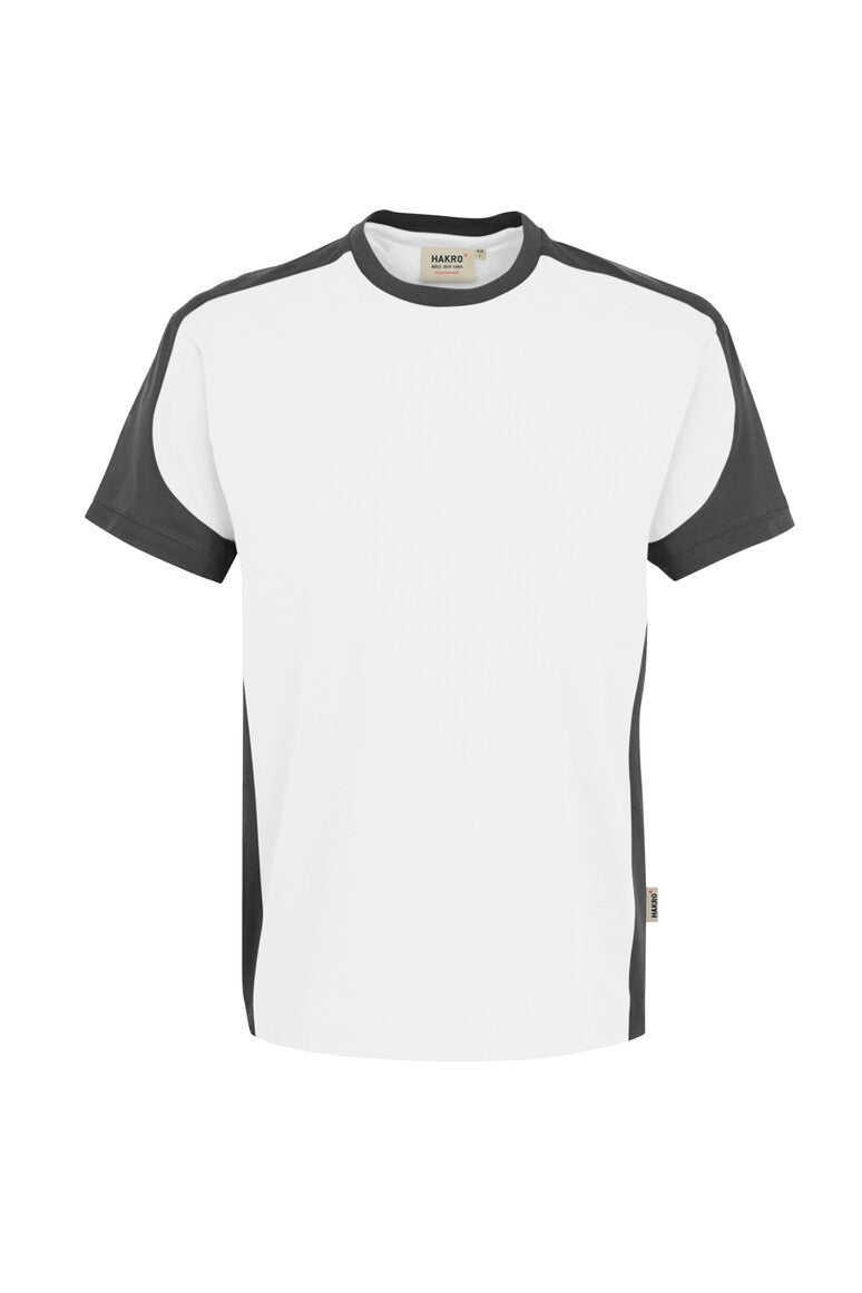 HAKRO T-Shirt Contrast Mikralinar® weiß/anthrazit