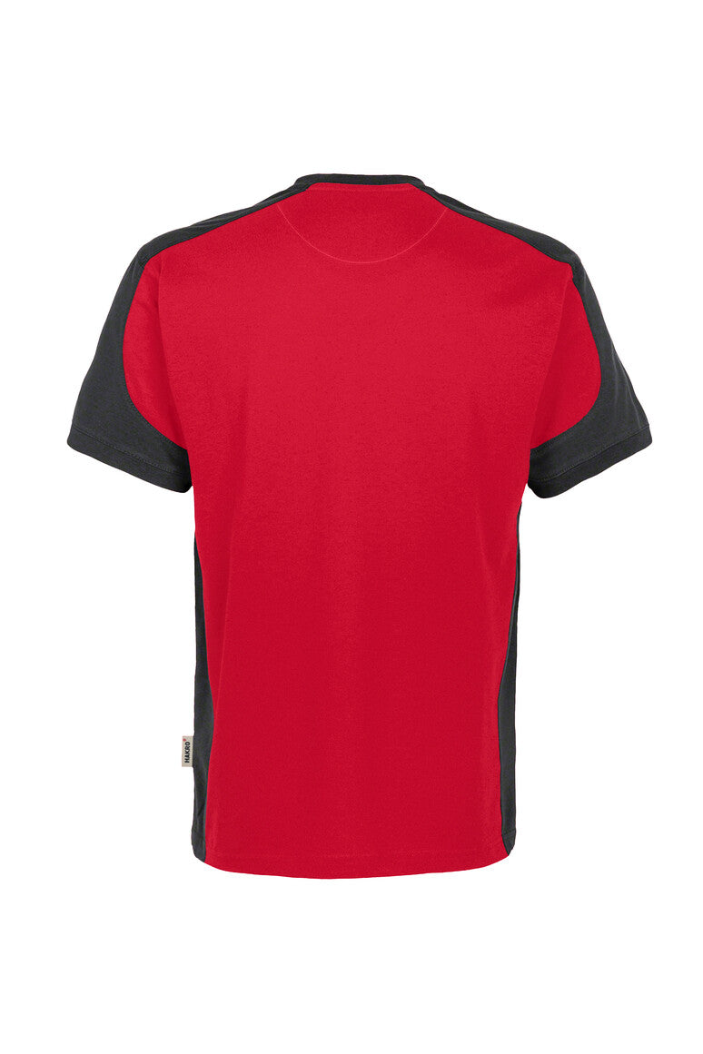 HAKRO T-Shirt Contrast Mikralinar® rot/anthrazit