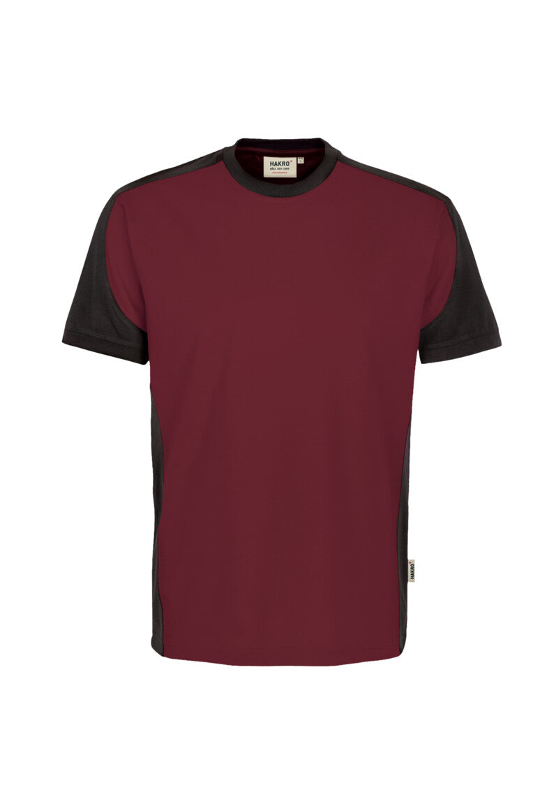 HAKRO T-Shirt Contrast Mikralinar® weinrot/anthrazit
