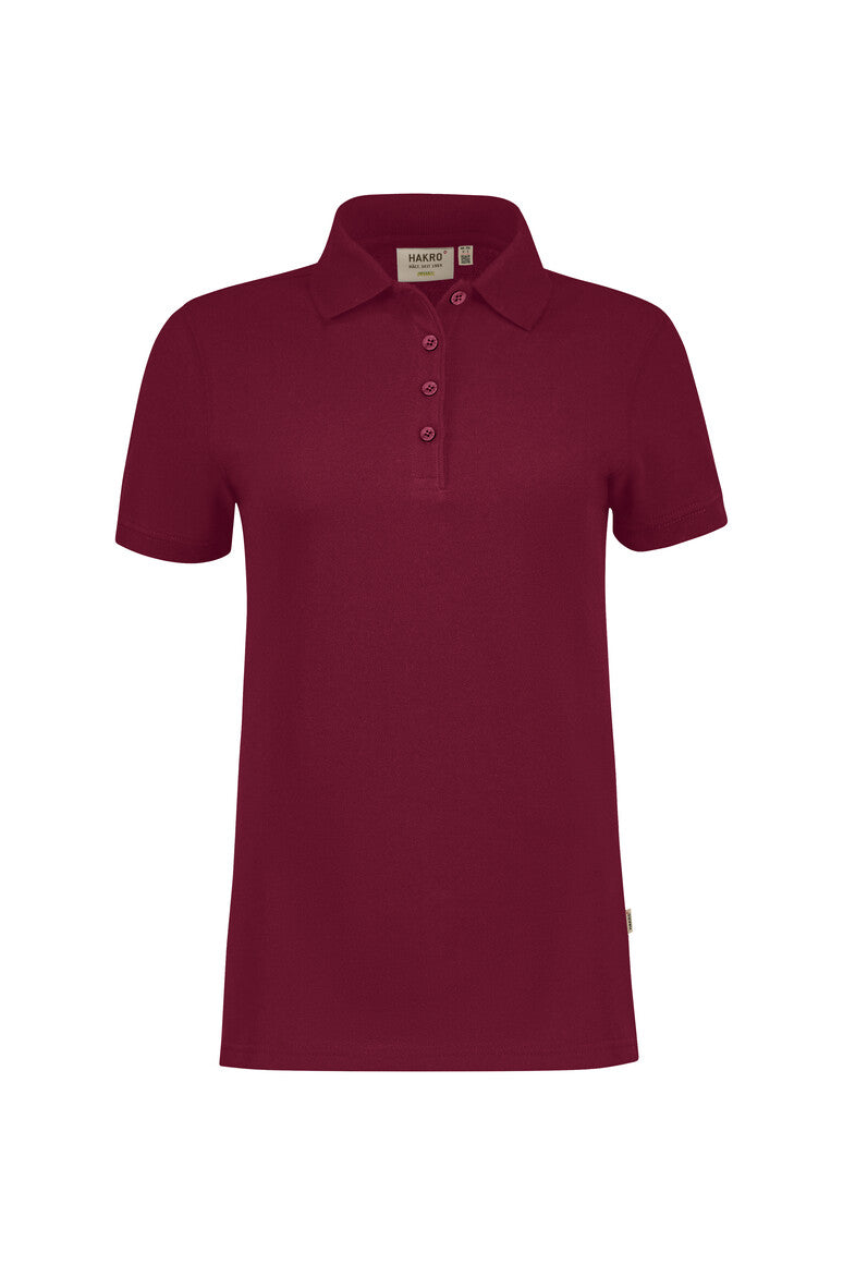 HAKRO Damen Poloshirt Bio-Baumwolle GOTS weinrot