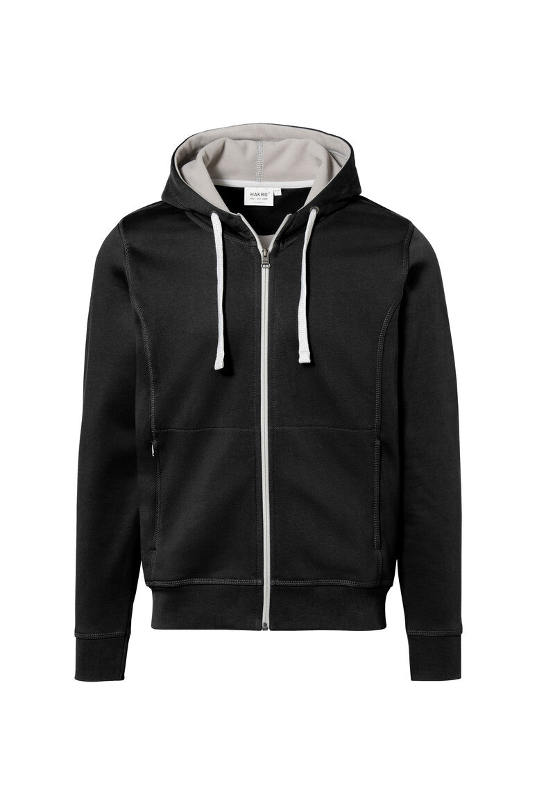 HAKRO Kapuzenjacke Bonded schwarz/silber