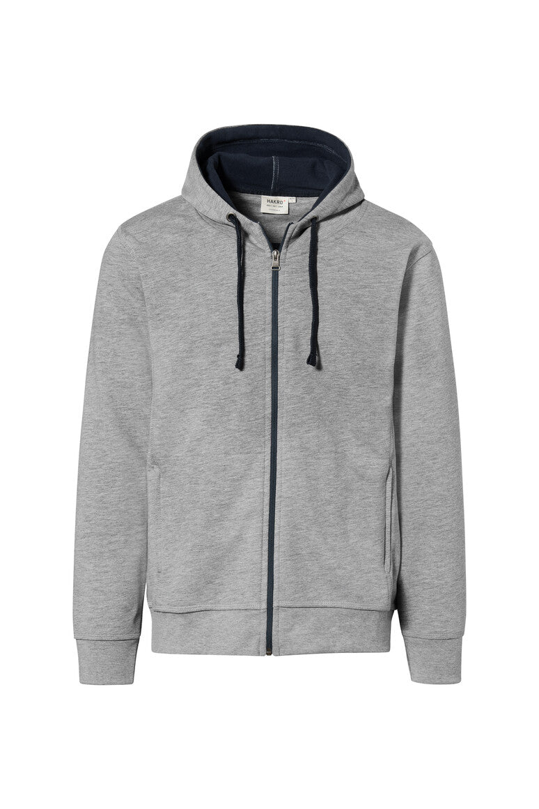 HAKRO Kapuzenjacke Bonded grau meliert/tinte