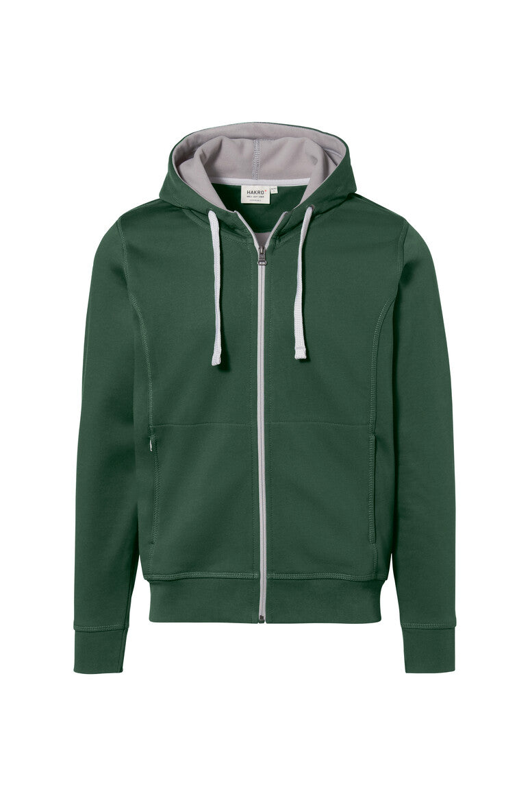 HAKRO Kapuzenjacke Bonded tanne/silber