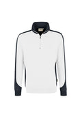HAKRO Zip-Sweatshirt Contrast Mikralinar weiß/anthrazit