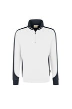 HAKRO Zip-Sweatshirt Contrast Mikralinar weiß/anthrazit