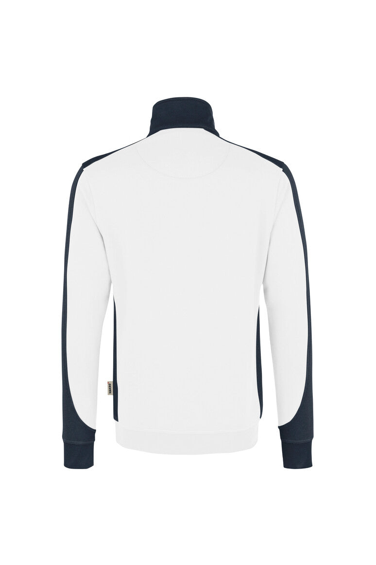 HAKRO Zip-Sweatshirt Contrast Mikralinar weiß/anthrazit
