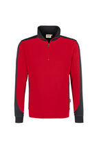 HAKRO Zip-Sweatshirt Contrast Mikralinar rot/anthrazit
