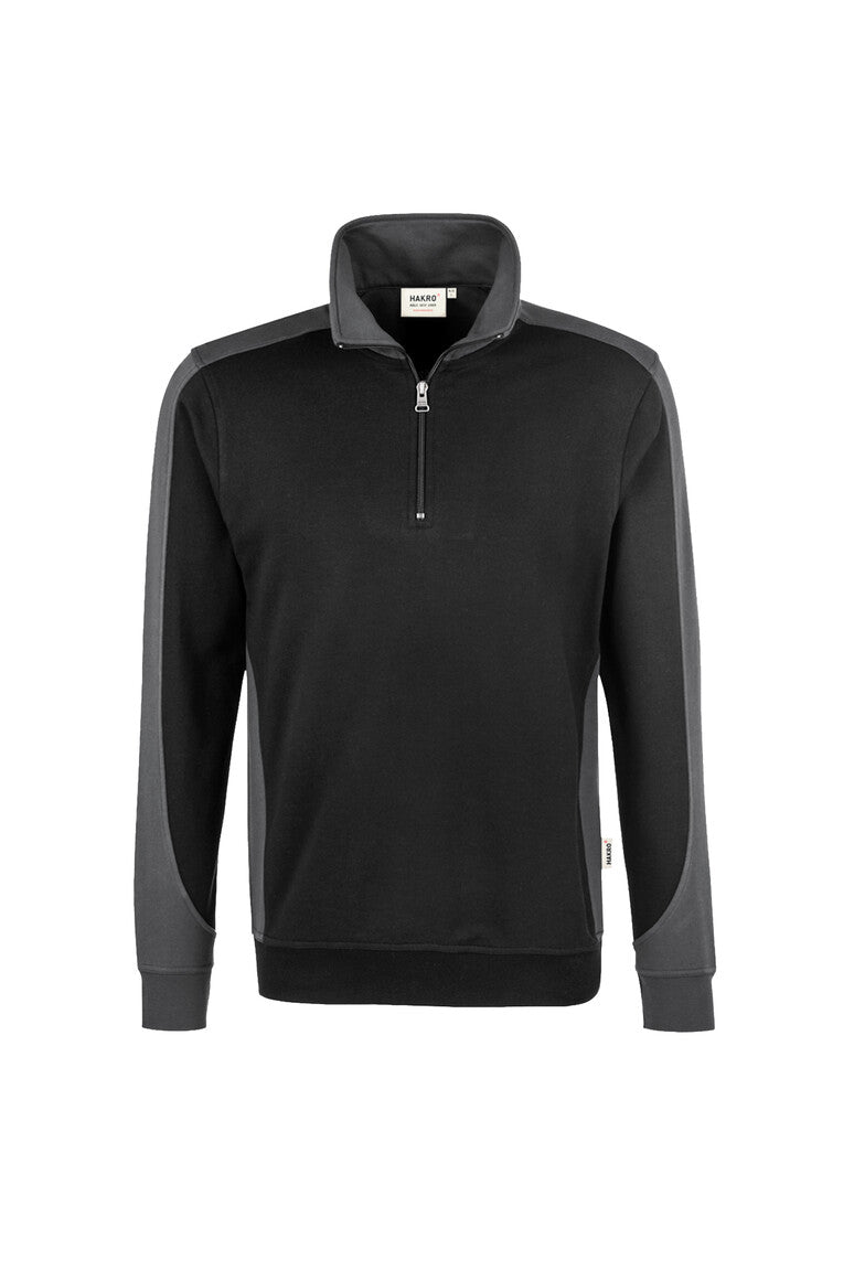 HAKRO Zip-Sweatshirt Contrast Mikralinar schwarz/anthrazit