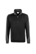 HAKRO Zip-Sweatshirt Contrast Mikralinar schwarz/anthrazit