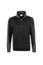 HAKRO Zip-Sweatshirt Contrast Mikralinar schwarz/anthrazit