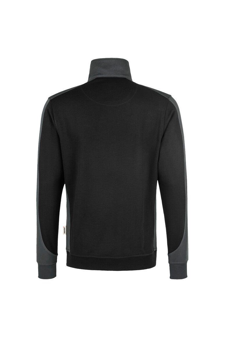 HAKRO Zip-Sweatshirt Contrast Mikralinar schwarz/anthrazit