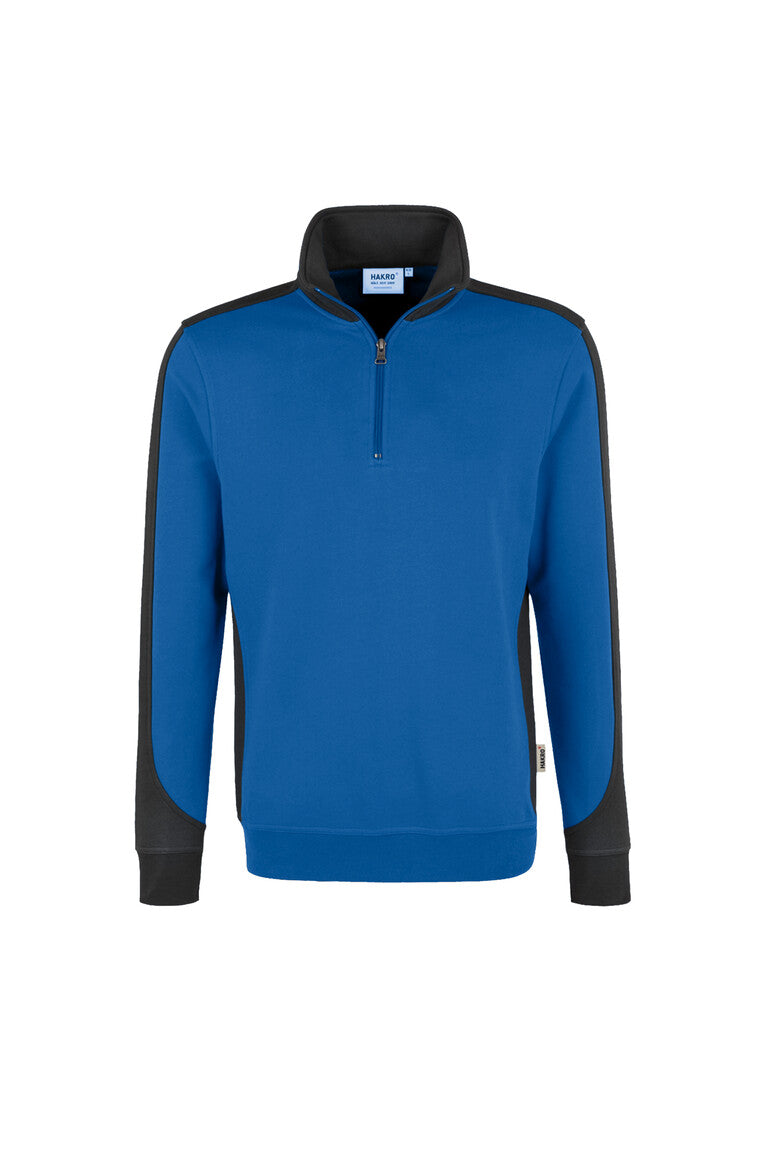 HAKRO Zip-Sweatshirt Contrast Mikralinar royalblau/anthrazit