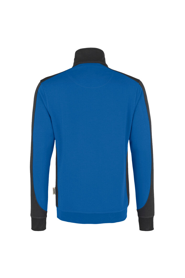 HAKRO Zip-Sweatshirt Contrast Mikralinar royalblau/anthrazit