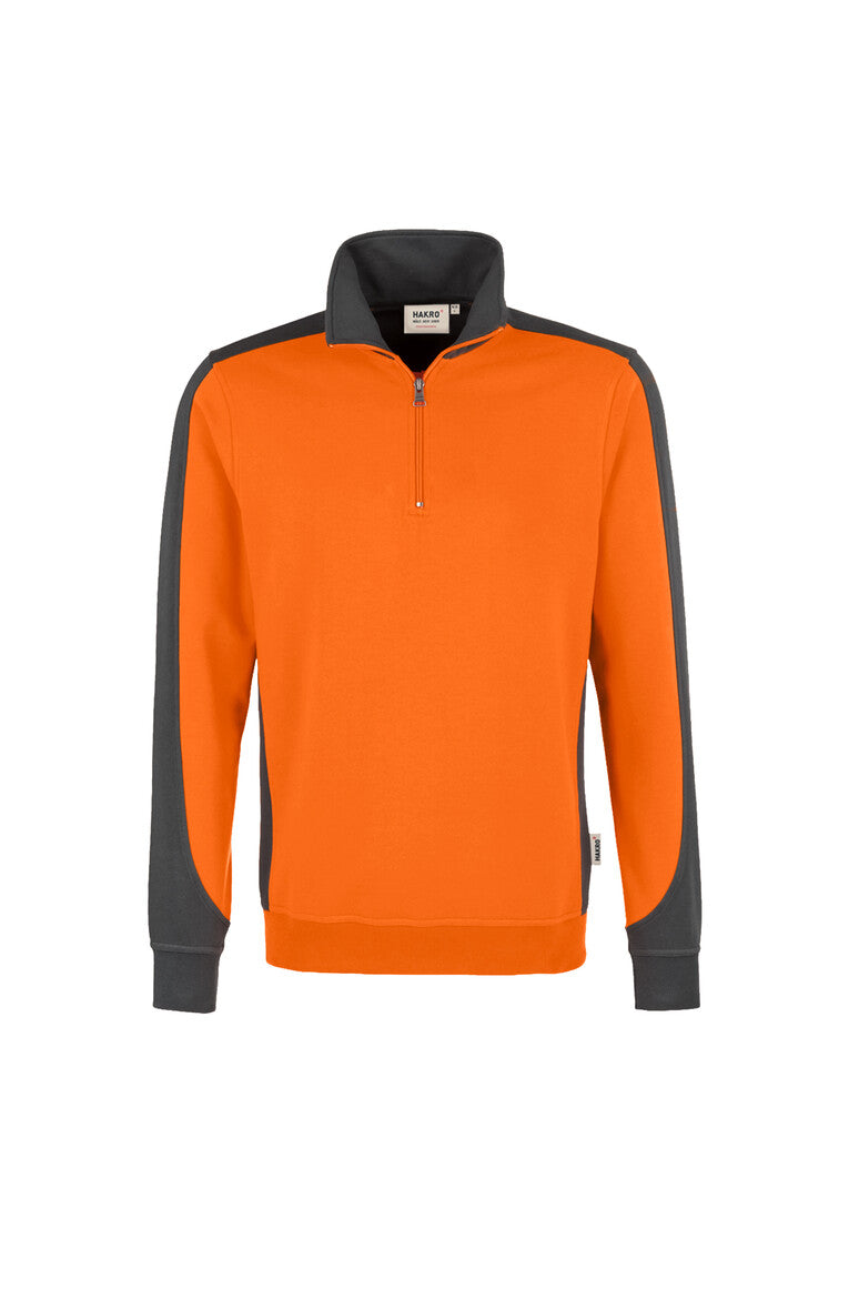 HAKRO Zip-Sweatshirt Contrast Mikralinar orange/anthrazit