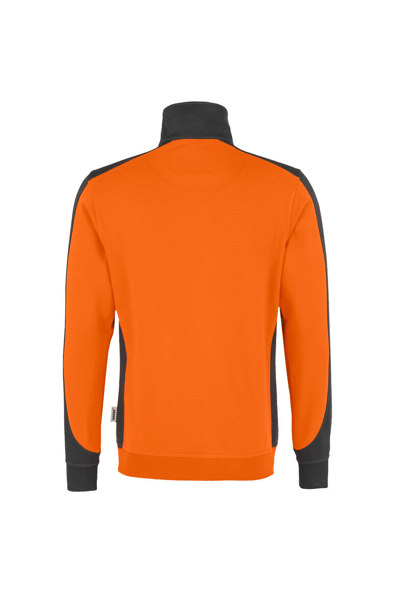 HAKRO Zip-Sweatshirt Contrast Mikralinar orange/anthrazit
