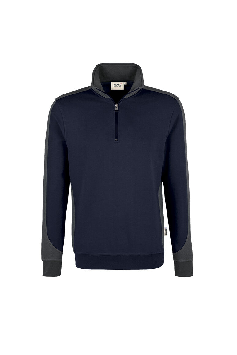 HAKRO Zip-Sweatshirt Contrast Mikralinar tinte/anthrazit