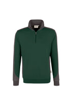HAKRO Zip-Sweatshirt Contrast Mikralinar tanne/anthrazit