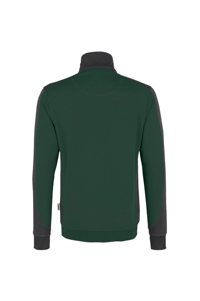 HAKRO Zip-Sweatshirt Contrast Mikralinar tanne/anthrazit