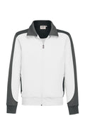 HAKRO Sweatjacke Contrast Mikralinar® weiß/anthrazit
