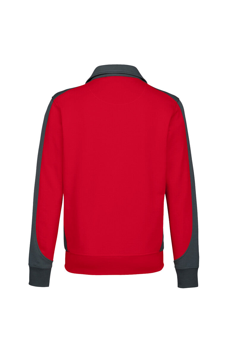 HAKRO Sweatjacke Contrast Mikralinar® rot/anthrazit