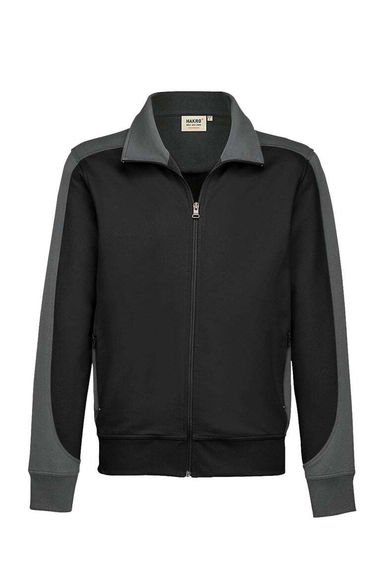 HAKRO Sweatjacke Contrast Mikralinar® schwarz/anthrazit