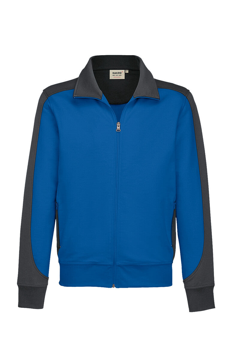 HAKRO Sweatjacke Contrast Mikralinar® royalblau/anthrazit
