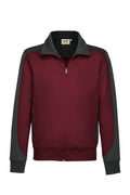 HAKRO Sweatjacke Contrast Mikralinar® weinrot/anthrazit