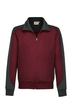 HAKRO Sweatjacke Contrast Mikralinar® weinrot/anthrazit