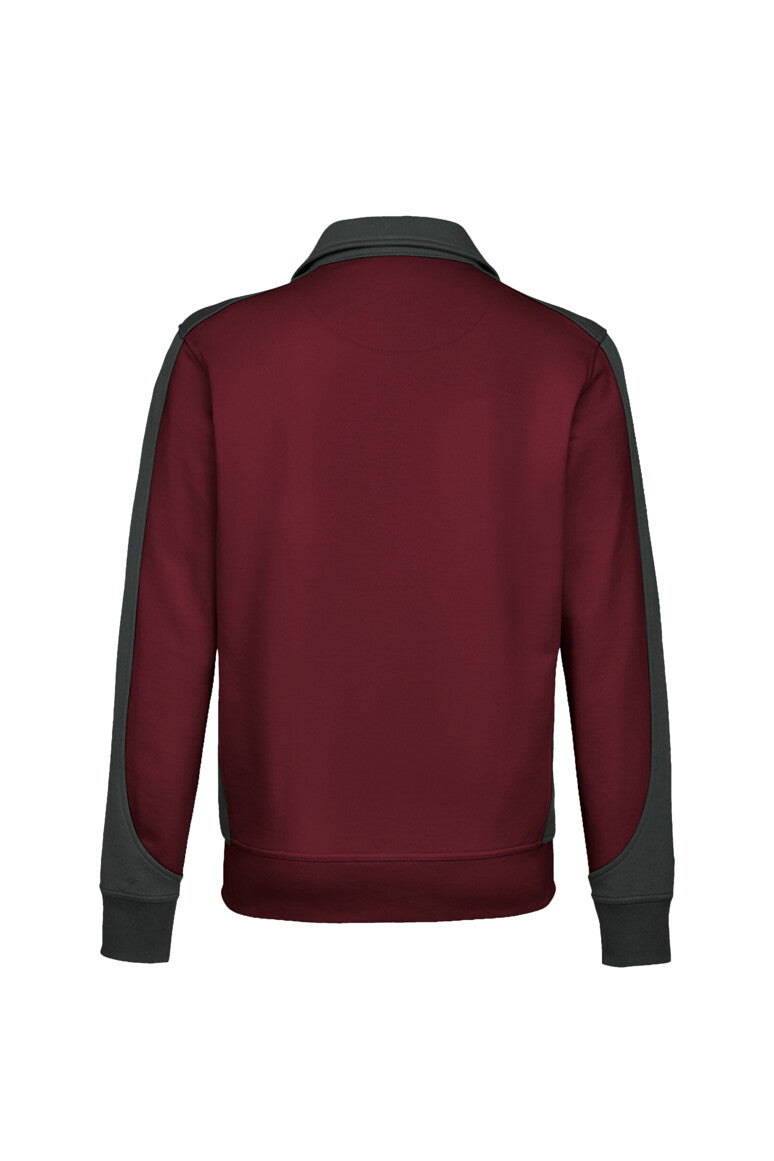 HAKRO Sweatjacke Contrast Mikralinar® weinrot/anthrazit