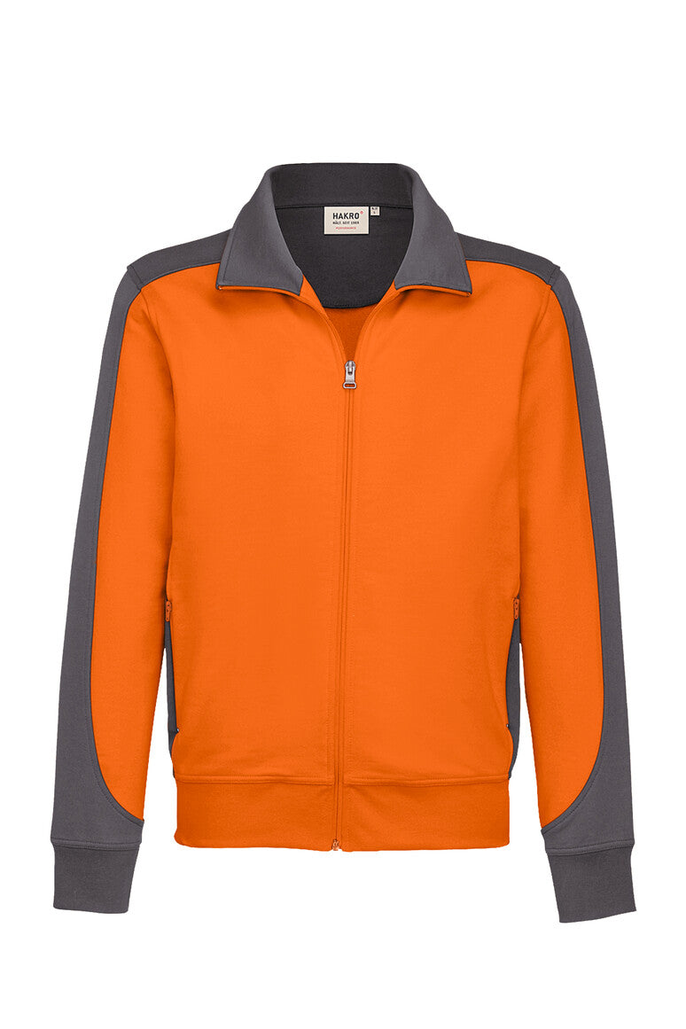 HAKRO Sweatjacke Contrast Mikralinar® orange/anthrazit