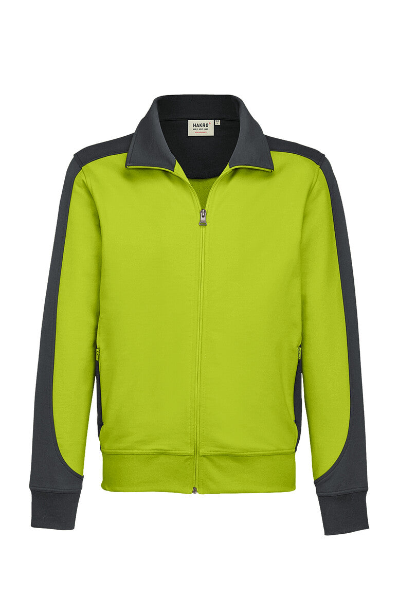 HAKRO Sweatjacke Contrast Mikralinar® kiwi/anthrazit