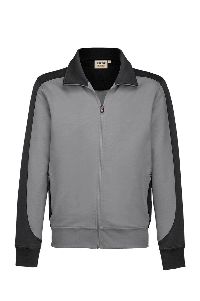 HAKRO Sweatjacke Contrast Mikralinar® titan/anthrazit