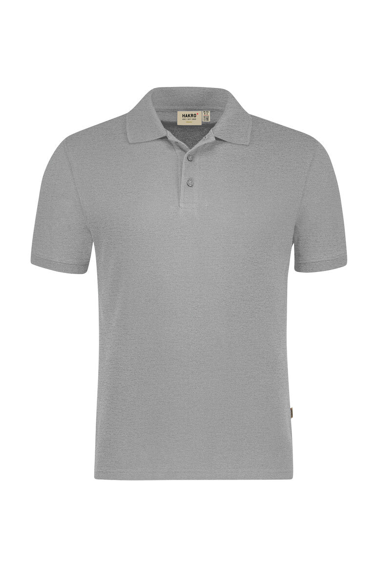 HAKRO Poloshirt Bio-Baumwolle GOTS grau meliert