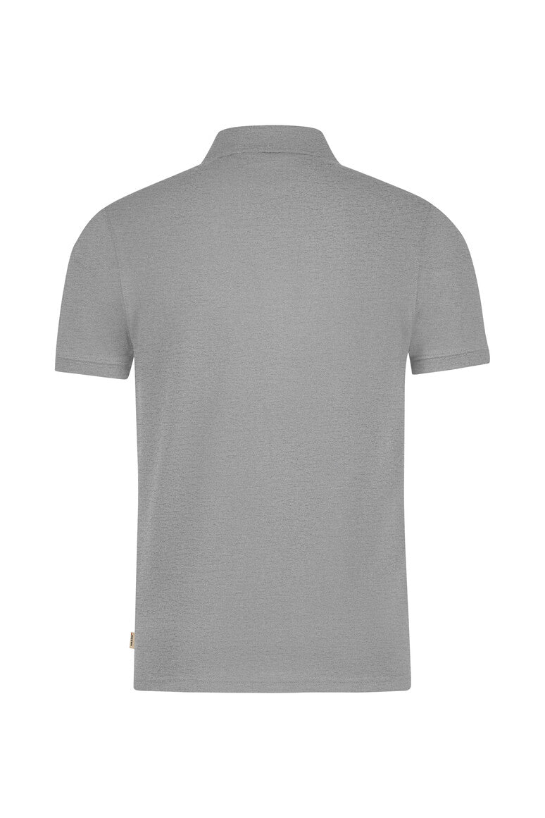 HAKRO Poloshirt Bio-Baumwolle GOTS grau meliert