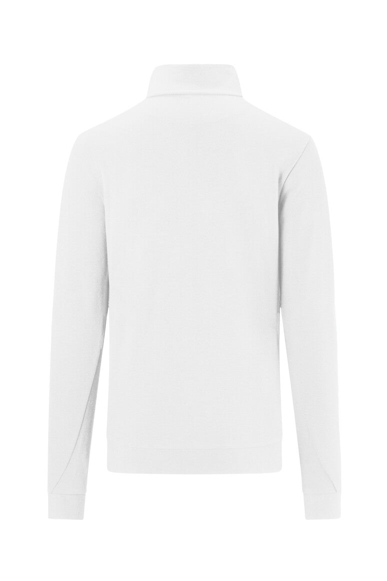 HAKRO Zip-Longsleeve Piqué MIKRALINAR ECO weiß