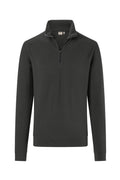HAKRO Zip-Longsleeve Piqué MIKRALINAR ECO karbongrau